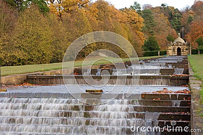 Water Cascade at Chatsworth House Editorial Stock Photo
