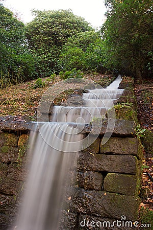 Water Cascade at Chatsworth House Stock Photo