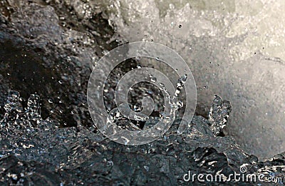 Water cascades after going down Thai waterfall Stock Photo