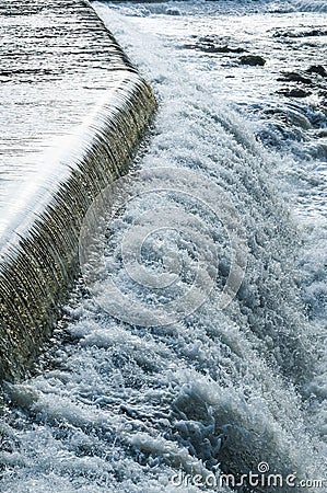 Water cascading Motala stream Norrkoping Stock Photo