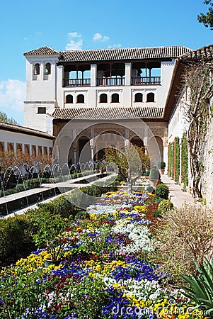 Water Channel Court, Alhambra Palace. Editorial Stock Photo