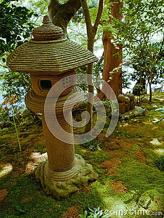 Water children sculpture in Hasedera temple Kamakura Stock Photo