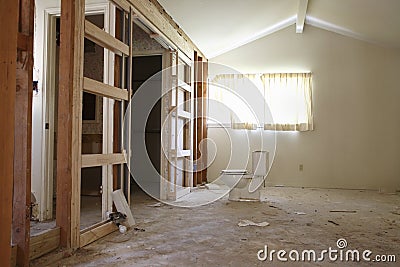 Water Closet In House Under Renovation Stock Photo