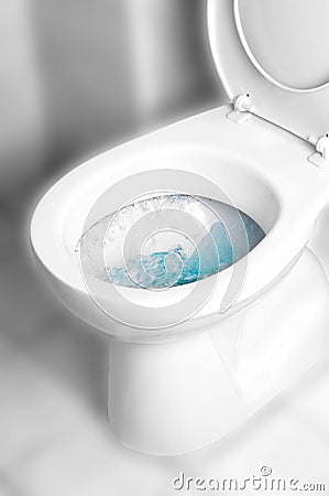 Water closet splash Stock Photo