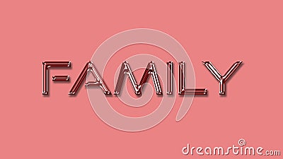 Water color Family text design. Stock Photo