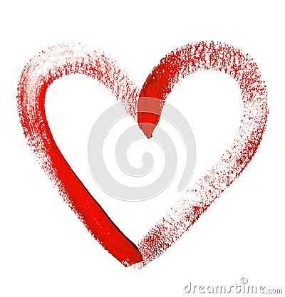 Water color painted red heart on white background Stock Photo