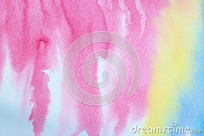 Water color painting abstract on white paper isolated backgroun Stock Photo