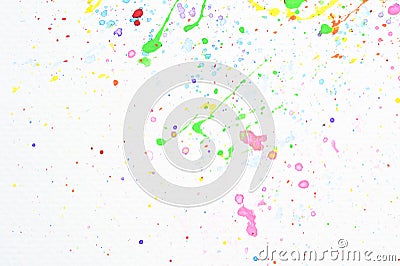 water colour splash on white paper, colourful art design Stock Photo