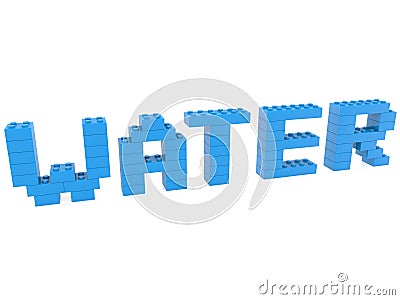 Water concept built from toy bricks Stock Photo