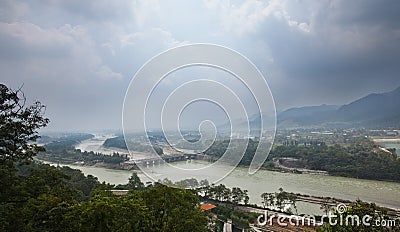 Water conservancy project of Dujiangyan Stock Photo