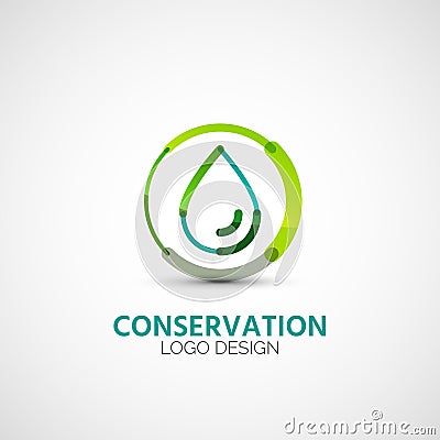 Water conservation company logo, business concept Vector Illustration