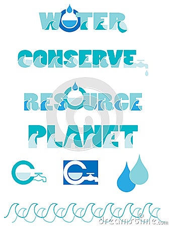 Water conservation graphics Vector Illustration