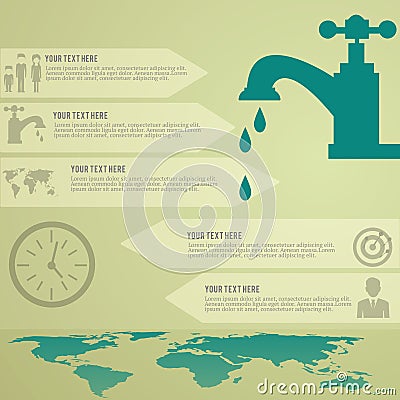 Water Conservation Infographic Template Vector Illustration