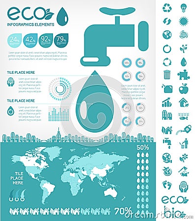 Water Conservation Infographic Template Vector Illustration