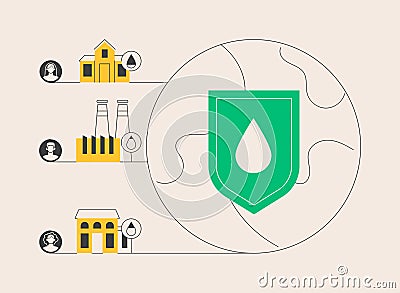 Water consumption abstract concept vector illustration. Vector Illustration