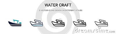 Water craft icon in filled, thin line, outline and stroke style. Vector illustration of two colored and black water craft vector Vector Illustration