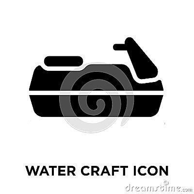 Water craft icon vector isolated on white background, logo concept of Water craft sign on transparent background, black filled Vector Illustration