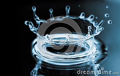 Water crown in dark Stock Photo