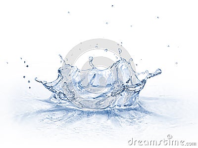 Water crown splash, on white background. Stock Photo