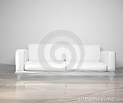 Water damage high water 3d render Stock Photo