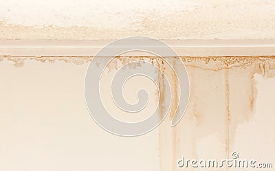 Water damaged ceiling and wall Stock Photo