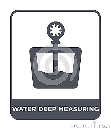 water deep measuring icon in trendy design style. water deep measuring icon isolated on white background. water deep measuring Vector Illustration