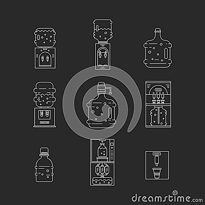 Water delivery collections Vector Illustration