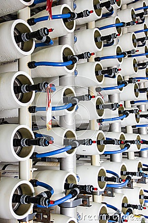 Water desalination plant Stock Photo