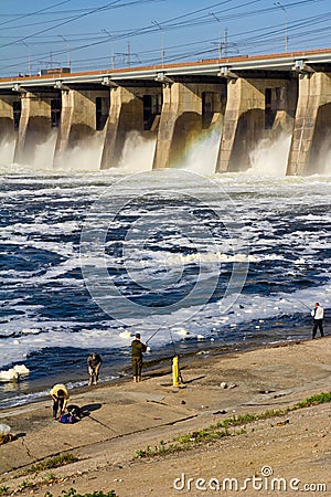 Water discharge Editorial Stock Photo