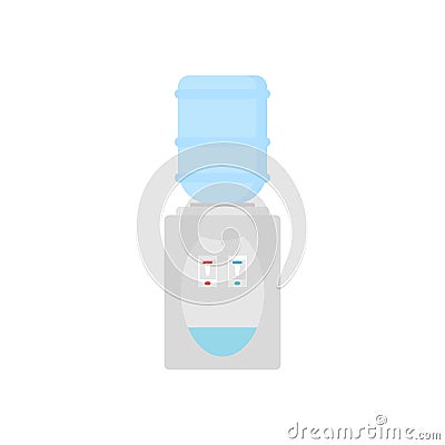 Water dispenser flat design vector illustration. Desktop water cooler vector illustration in flat style. Icon office water machine Vector Illustration