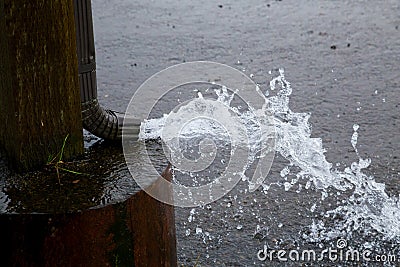 Water Drain Spout Stock Photo