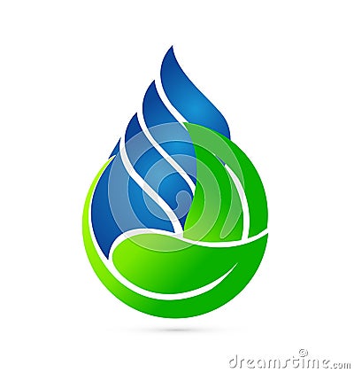 Water drop ecology concept logo Vector Illustration