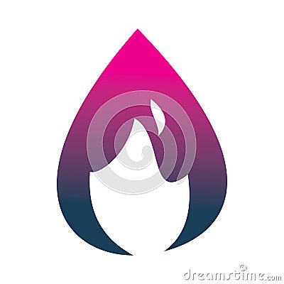 Harmony color flame drop logo design Stock Photo