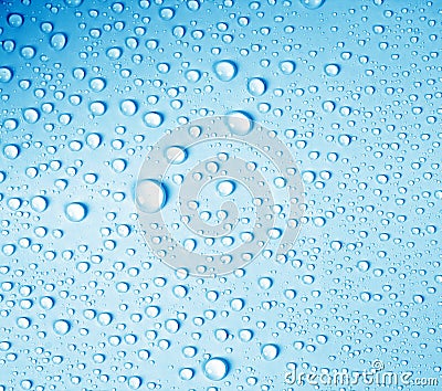 Water drop on fresh light blue background Stock Photo