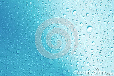 water drop on fresh light blue background Stock Photo