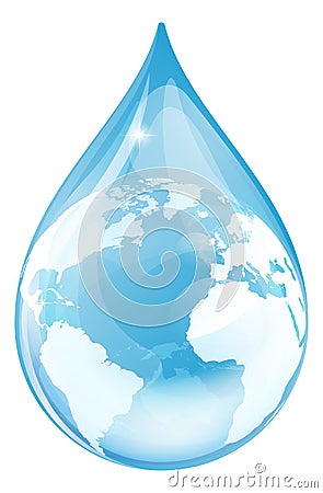 Water drop globe Vector Illustration