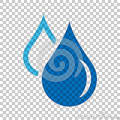 Water drop icon in flat style. Raindrop vector illustration on i Vector Illustration