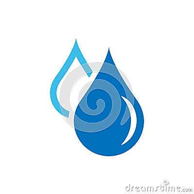 Water drop icon in flat style. Raindrop vector illustration on w Vector Illustration