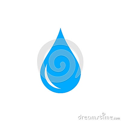 Water drop blue graphic icon. Symbol of purity Cartoon Illustration