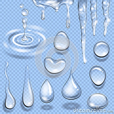 Water Drop Icon Set Vector Illustration