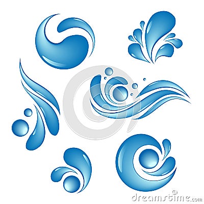 Water drop symbols set Vector Illustration
