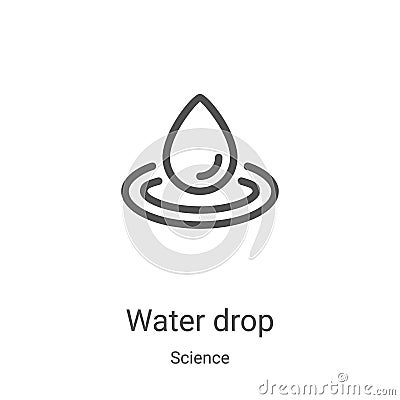 water drop icon vector from science collection. Thin line water drop outline icon vector illustration. Linear symbol for use on Vector Illustration