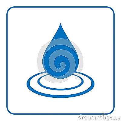 Water drop icon with wave 5 Vector Illustration