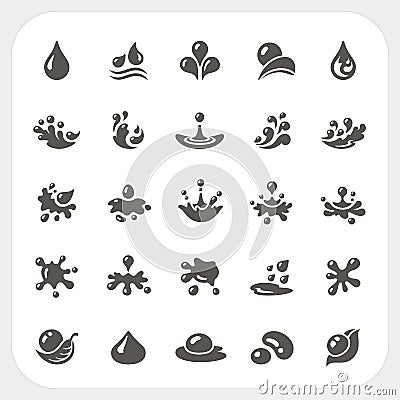 Water drop icons set Vector Illustration