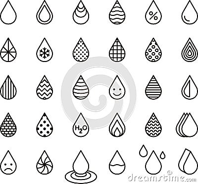 Water drop icons Vector Illustration