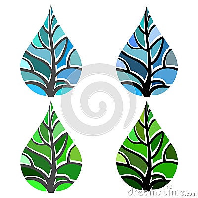 water drop or leaf icon,eco sign vector. organic logo Vector Illustration