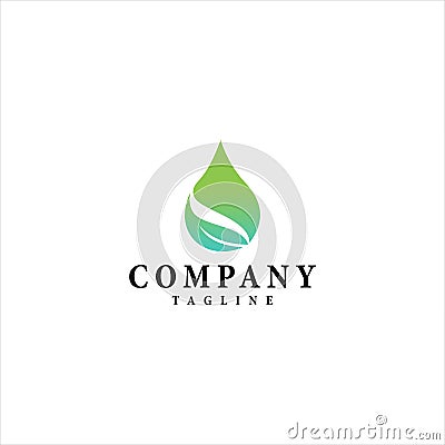 Water drop leaf vector logo design Vector Illustration