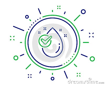 Water drop line icon. Clean aqua with check sign. Vector Vector Illustration