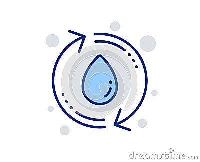 Water drop line icon. Recycle clean aqua sign. Vector Vector Illustration