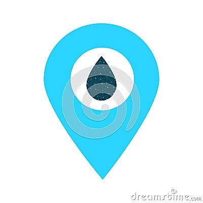 Water drop location map pin pointer icon. Element of map point for mobile concept and web apps. Icon for website design and app de Stock Photo